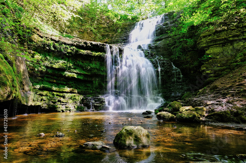 Scaleber Force waterfall in the Yorkshire Dales taken with a slow shutter speed