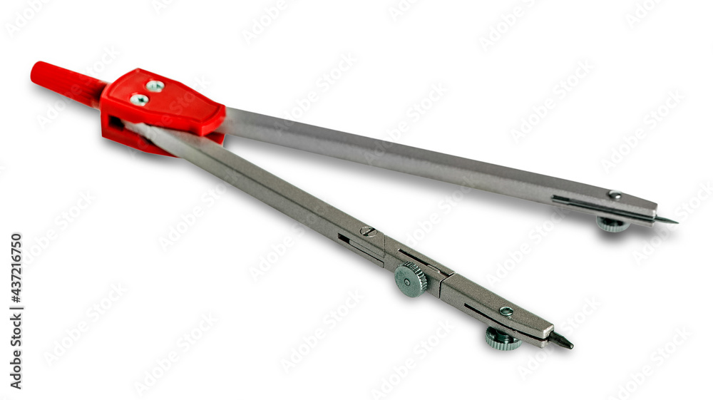 close up drawing tools: compass isolated on white background close up drawing tools: compass isolated on white background
