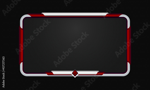 Red and White Facecam Overlay or webcam border design for streamers