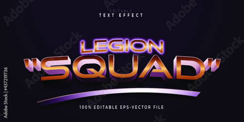 editable legion squad  text effect in gold.typhography logo