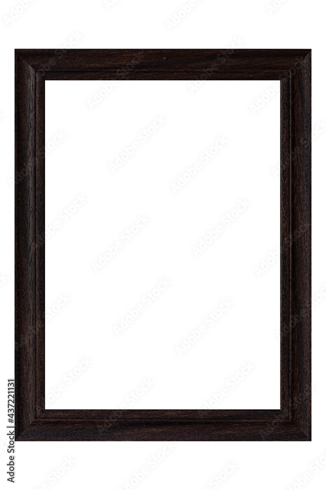 Black wooden picture frame isolated on a white background Black wooden picture frame isolated on a white background