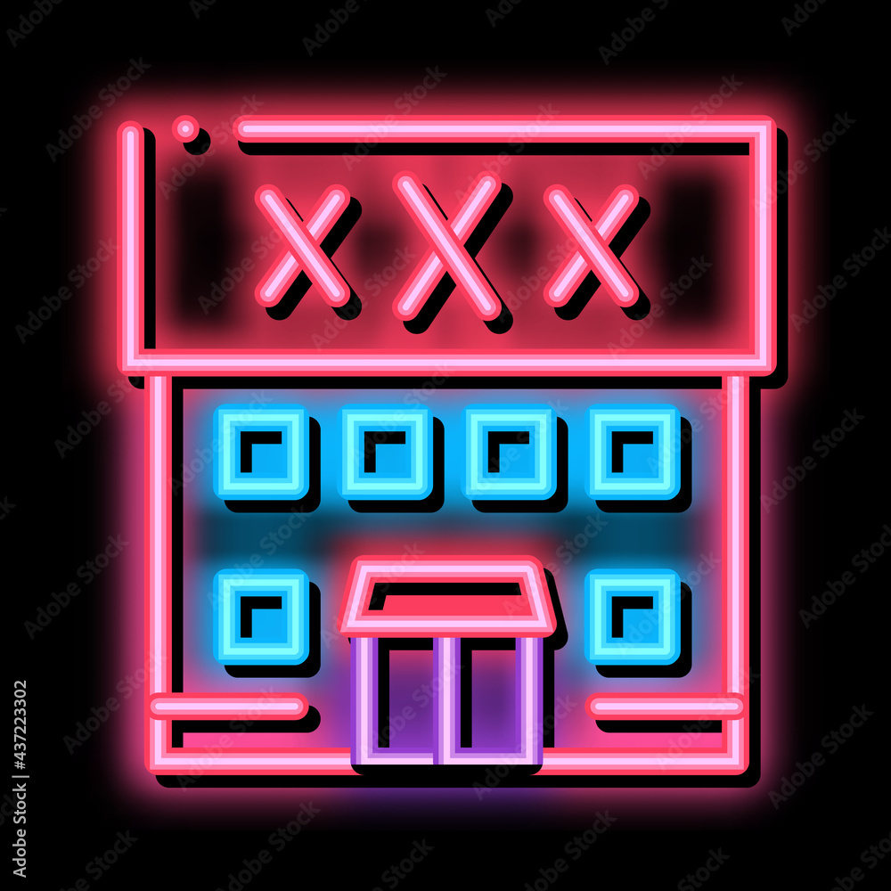 Sex Shop Building neon light sign vector. Glowing bright icon Sex Shop Building sign. transparent symbol illustration Sex Shop Building neon light sign vector. Glowing bright icon Sex Shop Building sign. transparent symbol illustration