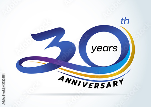 30 Years Anniversary,anniversary emblems 30 in anniversary concept template design