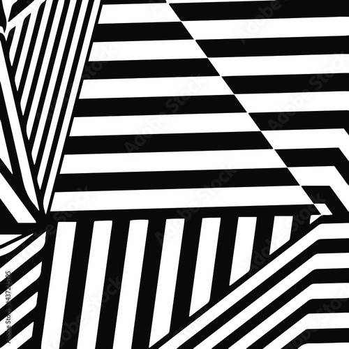 striped background. Geometric vector pattern with triangular elements. abstract ornament for wallpapers and backgrounds. Black and white colors. 