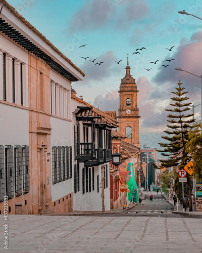 Urban landscape of the city of Bogota (Colombia) located in South America photo