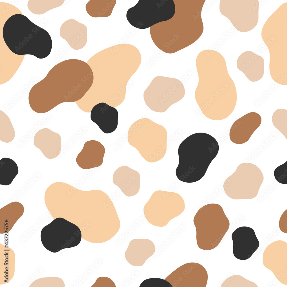 Fototapeta premium Seamless pattern of abstract spots in scandinavian style