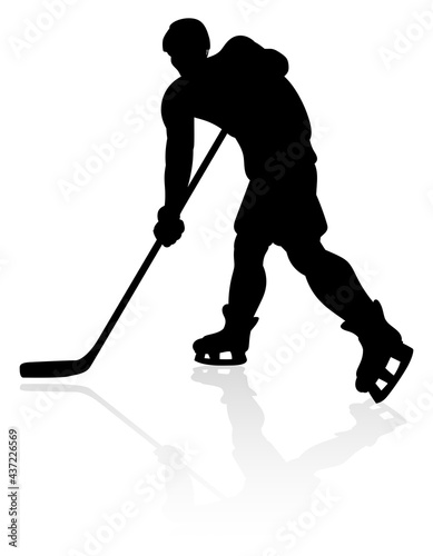 Ice Hockey Player Silhouette