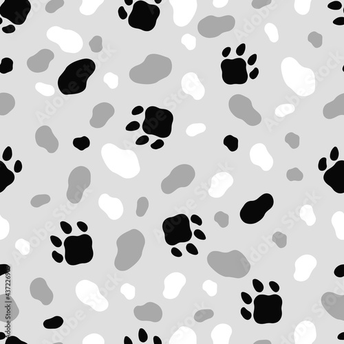 Seamless pattern with footprints in the Scandinavian style