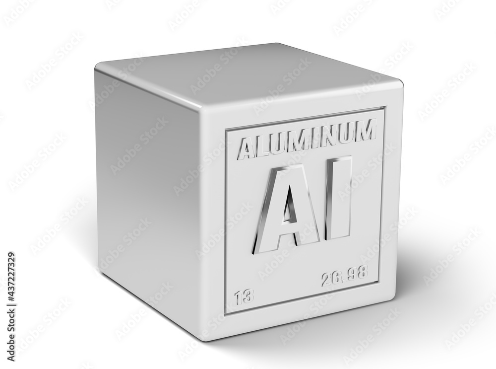 aluminum metal cube isolated on white background aluminum metal cube isolated on white background