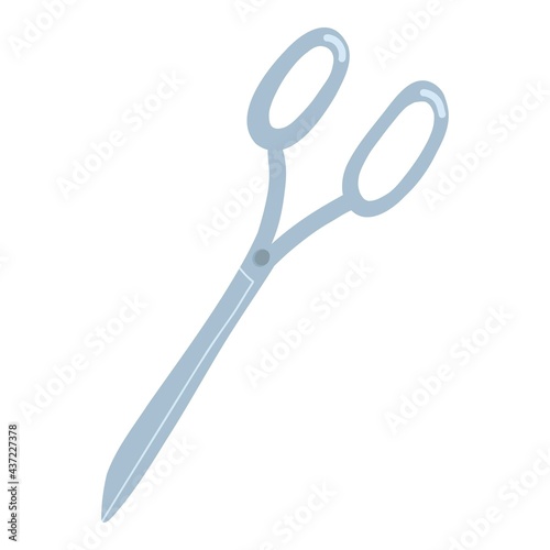 Yarn scissors and threads colorful flat vector illustration. Needlework, tools for sewing and knitting collection.