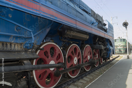 The blue express steam locomotive