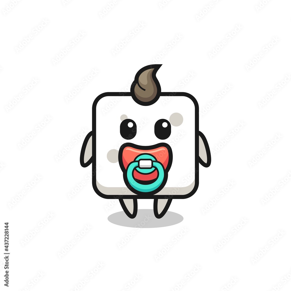 baby sugar cube cartoon character with pacifier Stock Vector | Adobe Stock