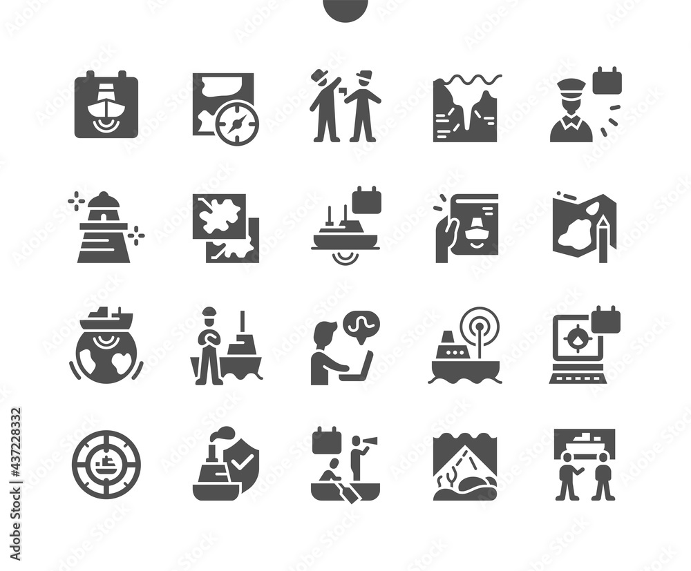 World Hydrography Day 21 June. Map and compass. Hydrography studies. Calendar. Twenty first of june. Ocean shipping safety. Seaman and boat. Vector Solid Icons. Simple Pictogram World Hydrography Day 21 June. Map and compass. Hydrography studies. Calendar. Twenty first of june. Ocean shipping safety. Seaman and boat. Vector Solid Icons. Simple Pictogram