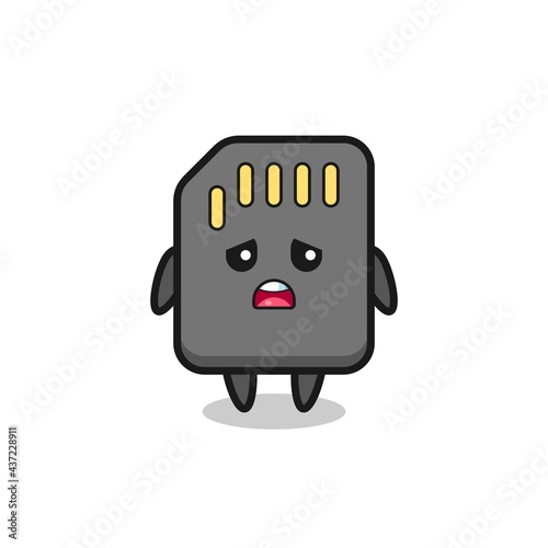 disappointed expression of the sd card cartoon