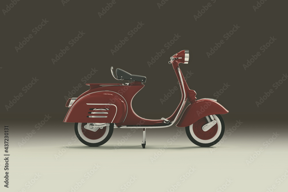 Fototapeta premium vintage red scooter