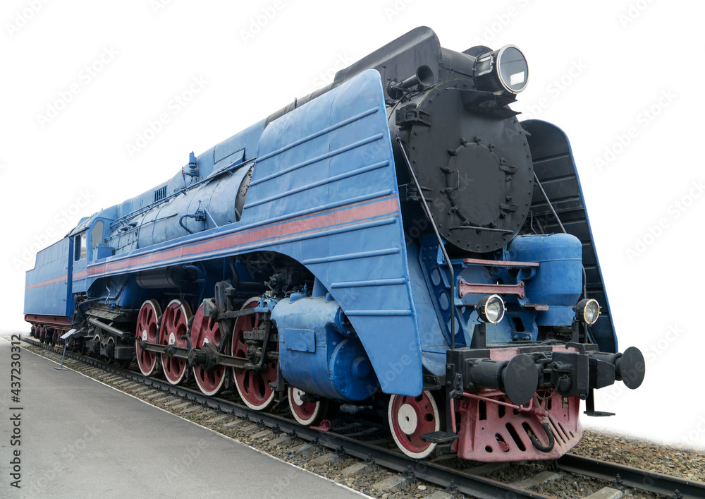 Naklejka premium The blue express steam locomotive