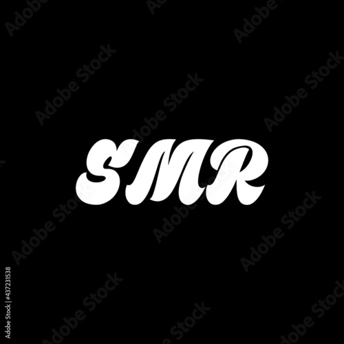 smr letter logo design with black background in illustrator, vector logo modern alphabet font overlap style. calligraphy designs for logo, Poster, Invitation, etc.	 photo
