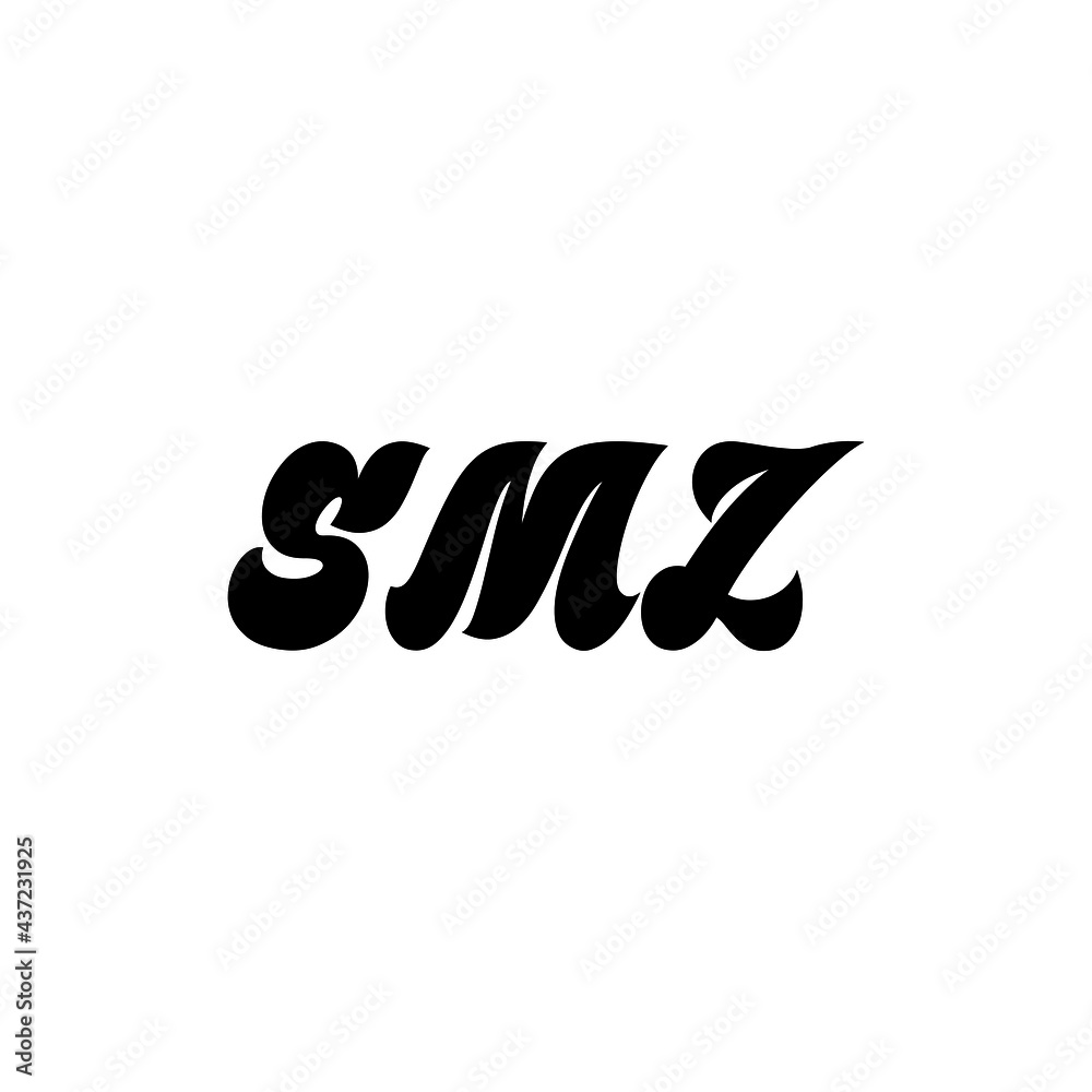 smz letter logo design with white background in illustrator ...