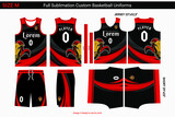 abstract red grey black, Basketball jersey set template