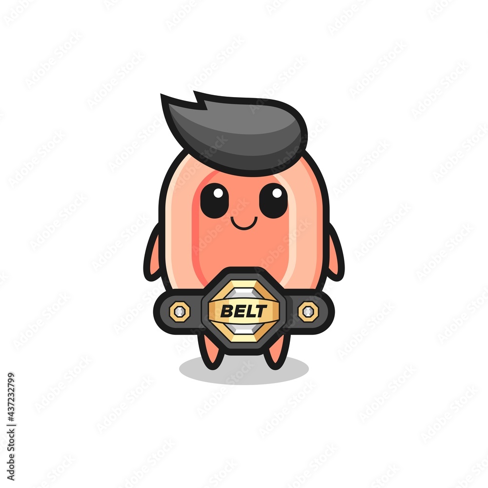 the MMA fighter soap mascot with a belt the MMA fighter soap mascot with a belt