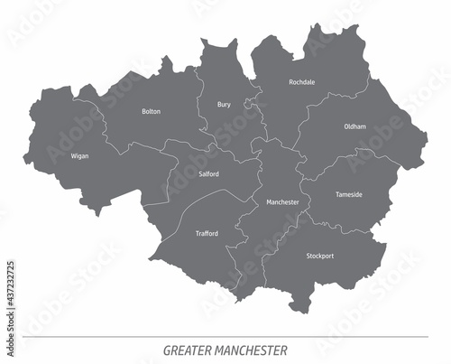 Greater Manchester administrative map