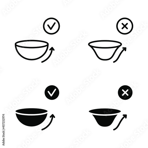 Contact lens flat line icons set. Ophthalmology, lens care, eye anatomy, contact lenses, medical tools. Simple flat vector illustration for store, web site or mobile app