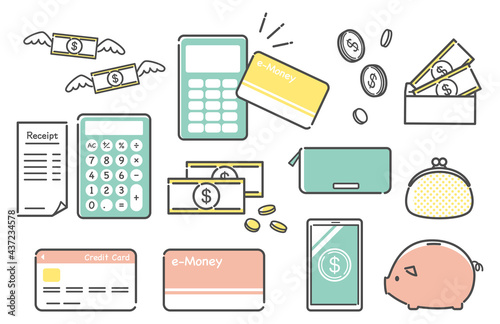 simple illustration of card and cash