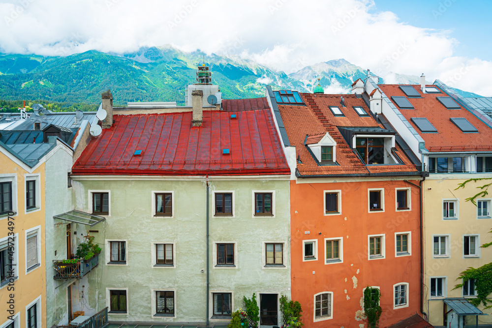 Street view of downtown in Innsbruck, Austria Street view of downtown in Innsbruck, Austria