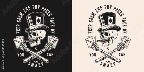 Casino vintage monochrome print
