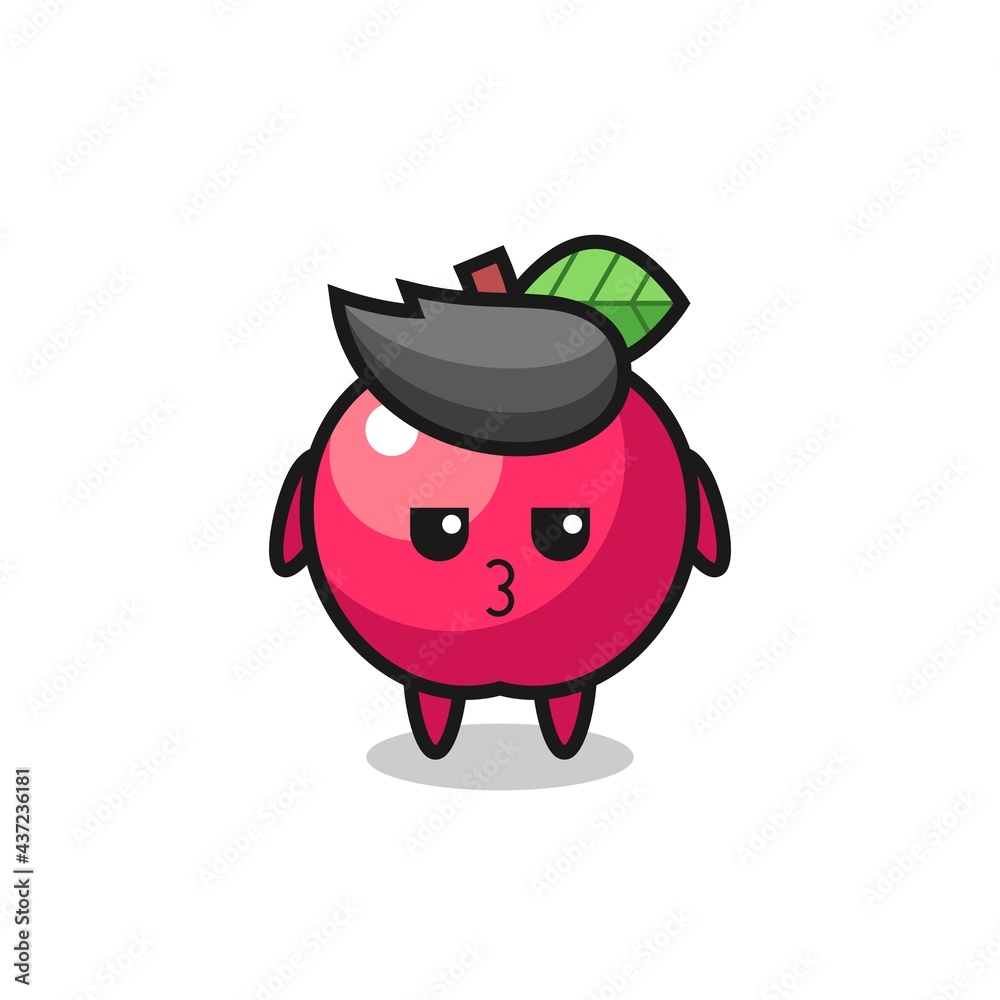 the bored expression of cute apple characters the bored expression of cute apple characters