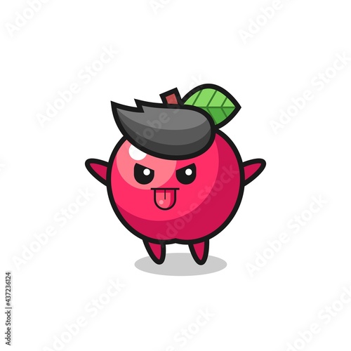 naughty apple character in mocking pose