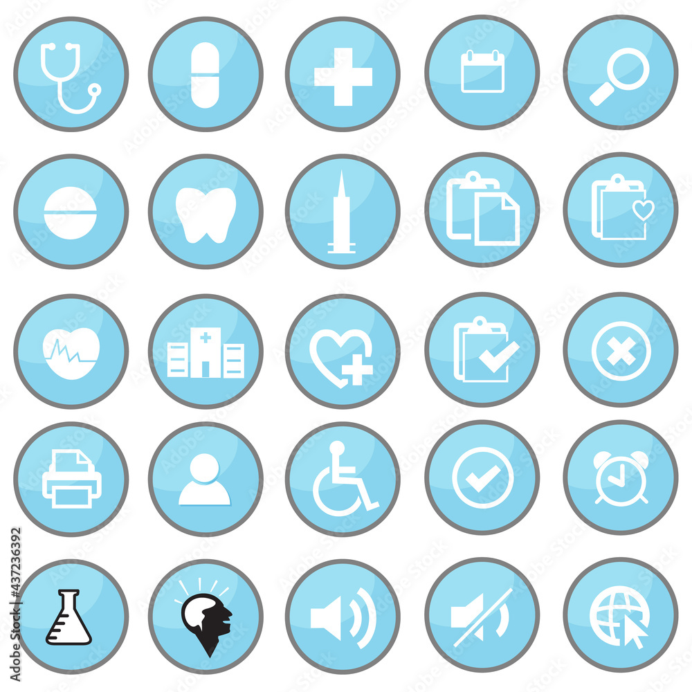 Medical icon in blue circle Medical icon in blue circle