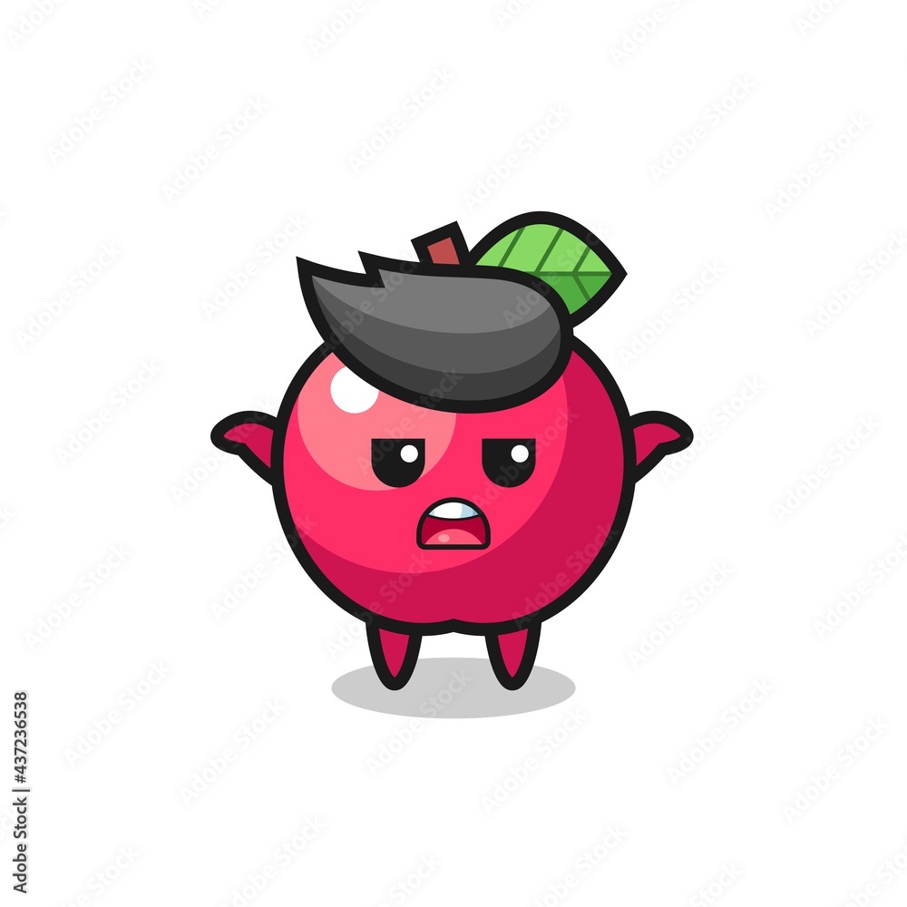 apple mascot character saying I do not know