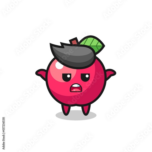 apple mascot character saying I do not know