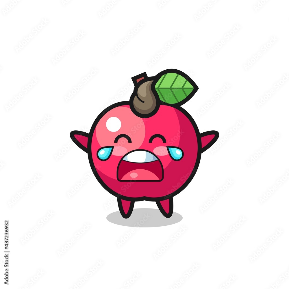 the illustration of crying apple cute baby the illustration of crying apple cute baby