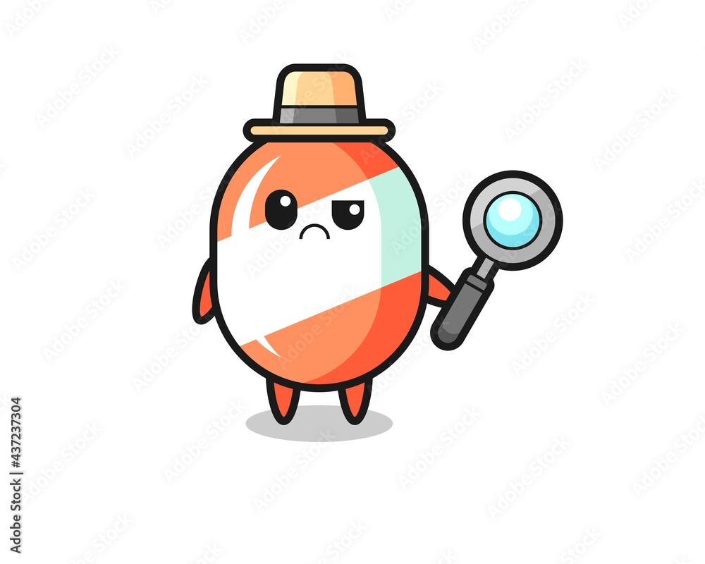 the mascot of cute candy as a detective the mascot of cute candy as a detective