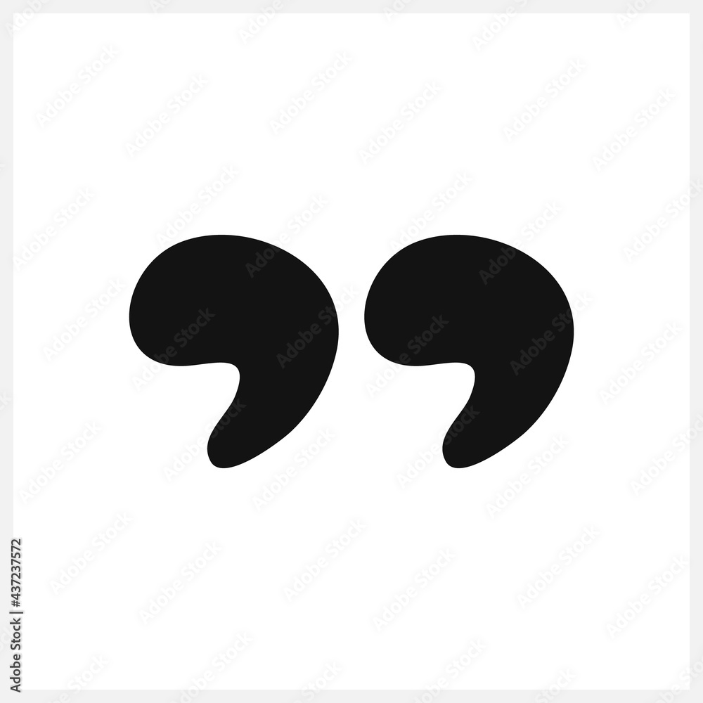 Quotes icon isolated on white. Quotation mark black isolated on white. Vector stock illustration. EPS 10 Quotes icon isolated on white. Quotation mark black isolated on white. Vector stock illustration. EPS 10