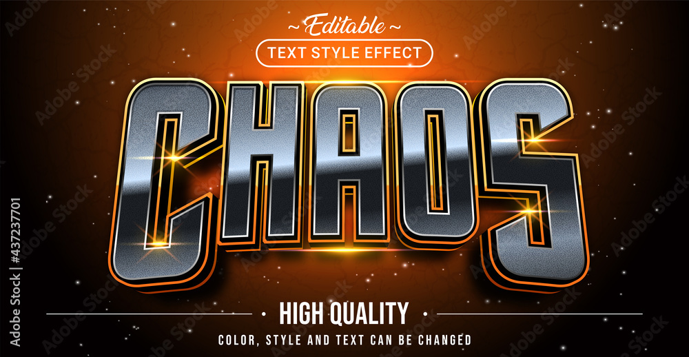 Editable text style effect - Chaos text style theme