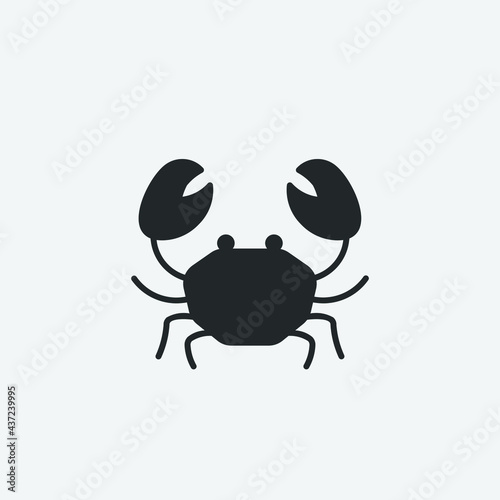 Crab vector icon illustration sign
