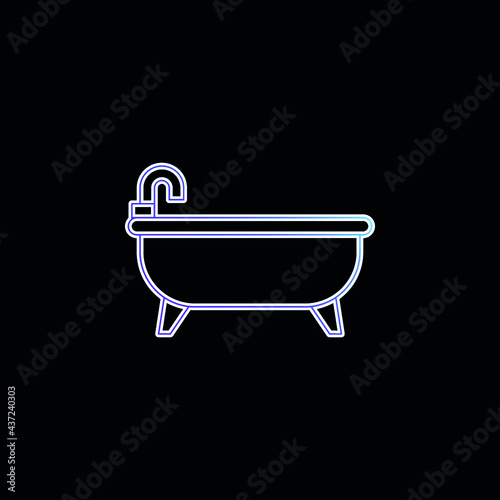 Bathtub blue gradient vector icon