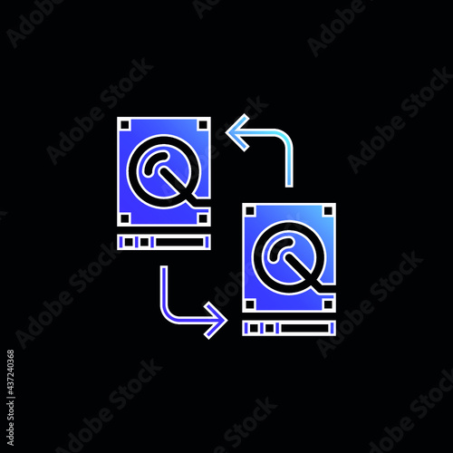 Backup blue gradient vector icon