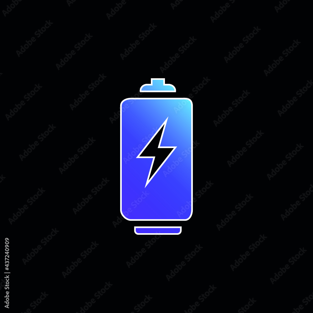 Battery Tool With Bolt Sign blue gradient vector icon Battery Tool With Bolt Sign blue gradient vector icon