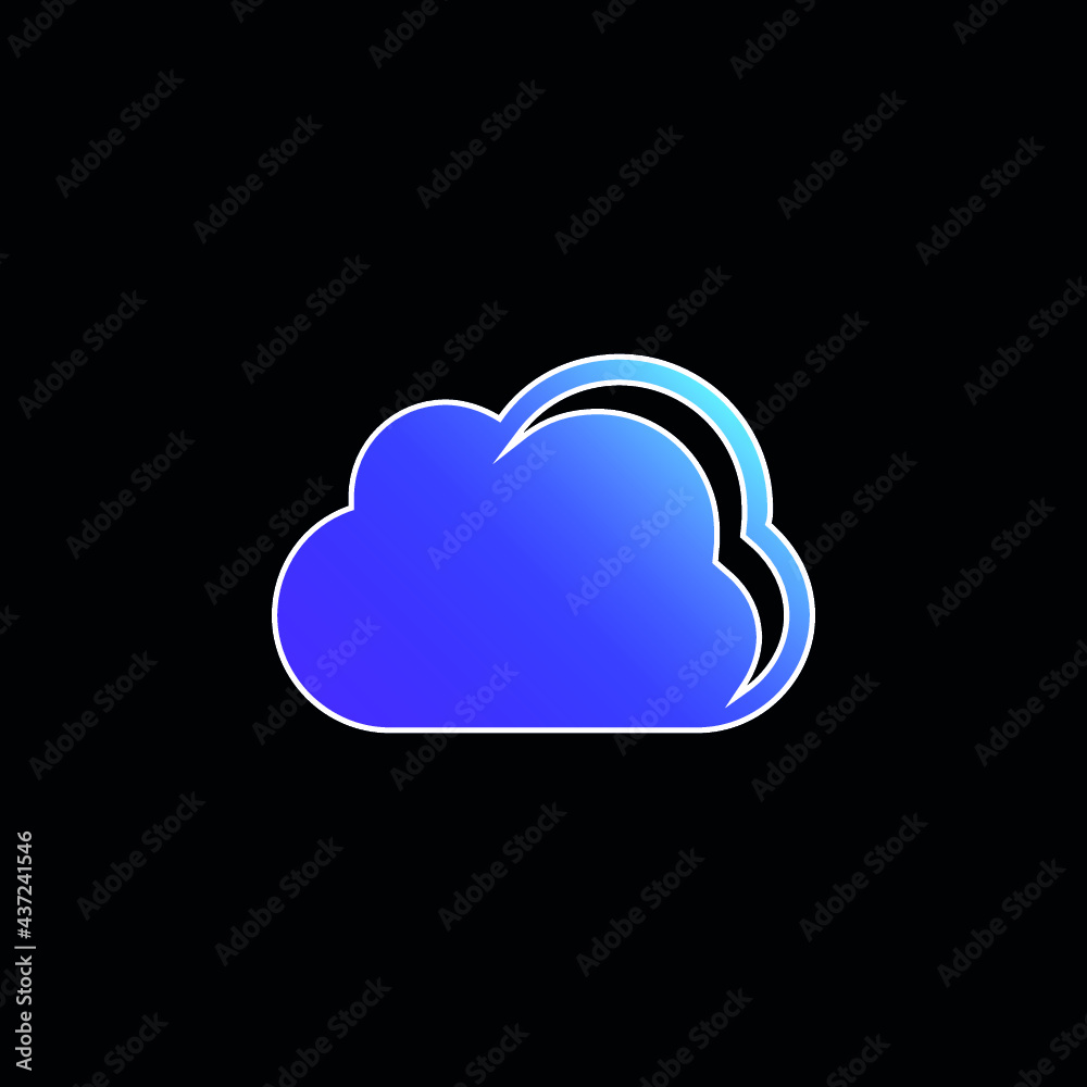 Black Cloud Weather Symbol blue gradient vector icon Black Cloud Weather Symbol blue gradient vector icon