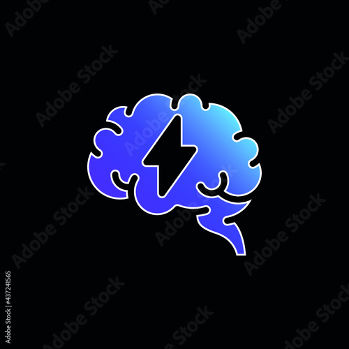 Brain blue gradient vector icon