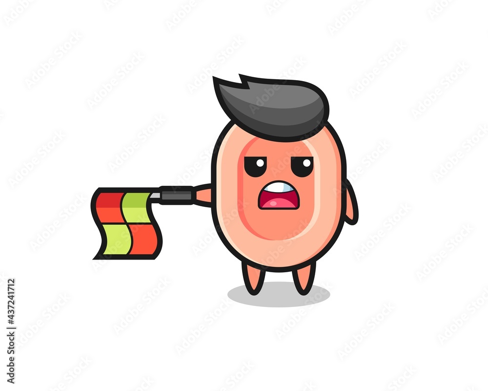 soap character as line judge hold the flag straight horizontally soap character as line judge hold the flag straight horizontally
