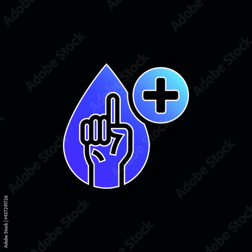 Blood Test blue gradient vector icon