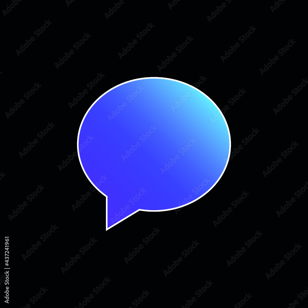 Black Oval Speech Bubble blue gradient vector icon Black Oval Speech Bubble blue gradient vector icon