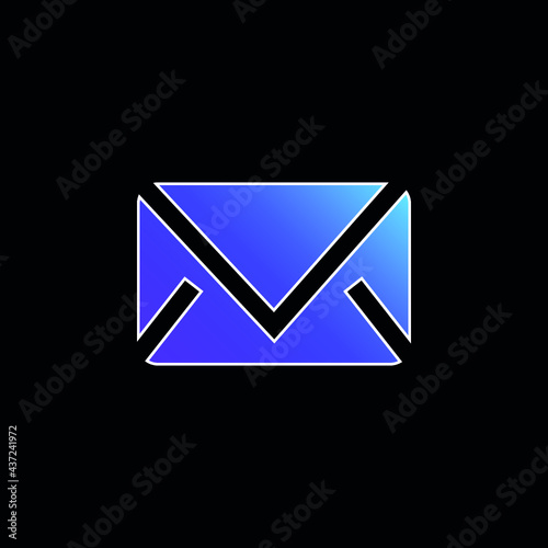 Black Closed Envelope blue gradient vector icon