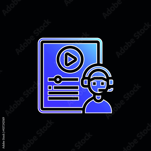 Blended Learning blue gradient vector icon