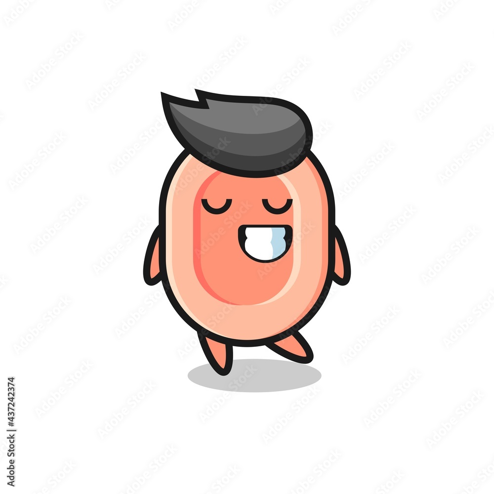 soap cartoon illustration with a shy expression soap cartoon illustration with a shy expression
